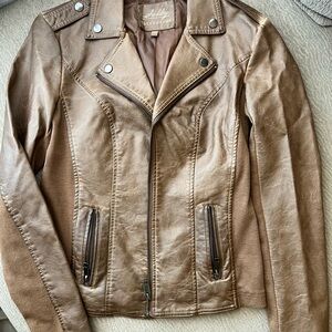 Sebby Women's Brown Pleather Jacket